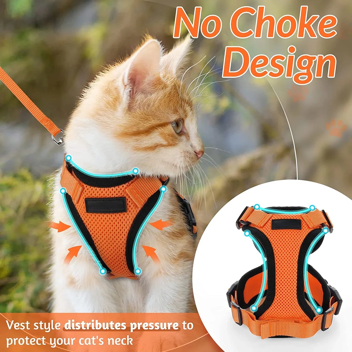 ATUBAN Cat Harness and Leash for Walking