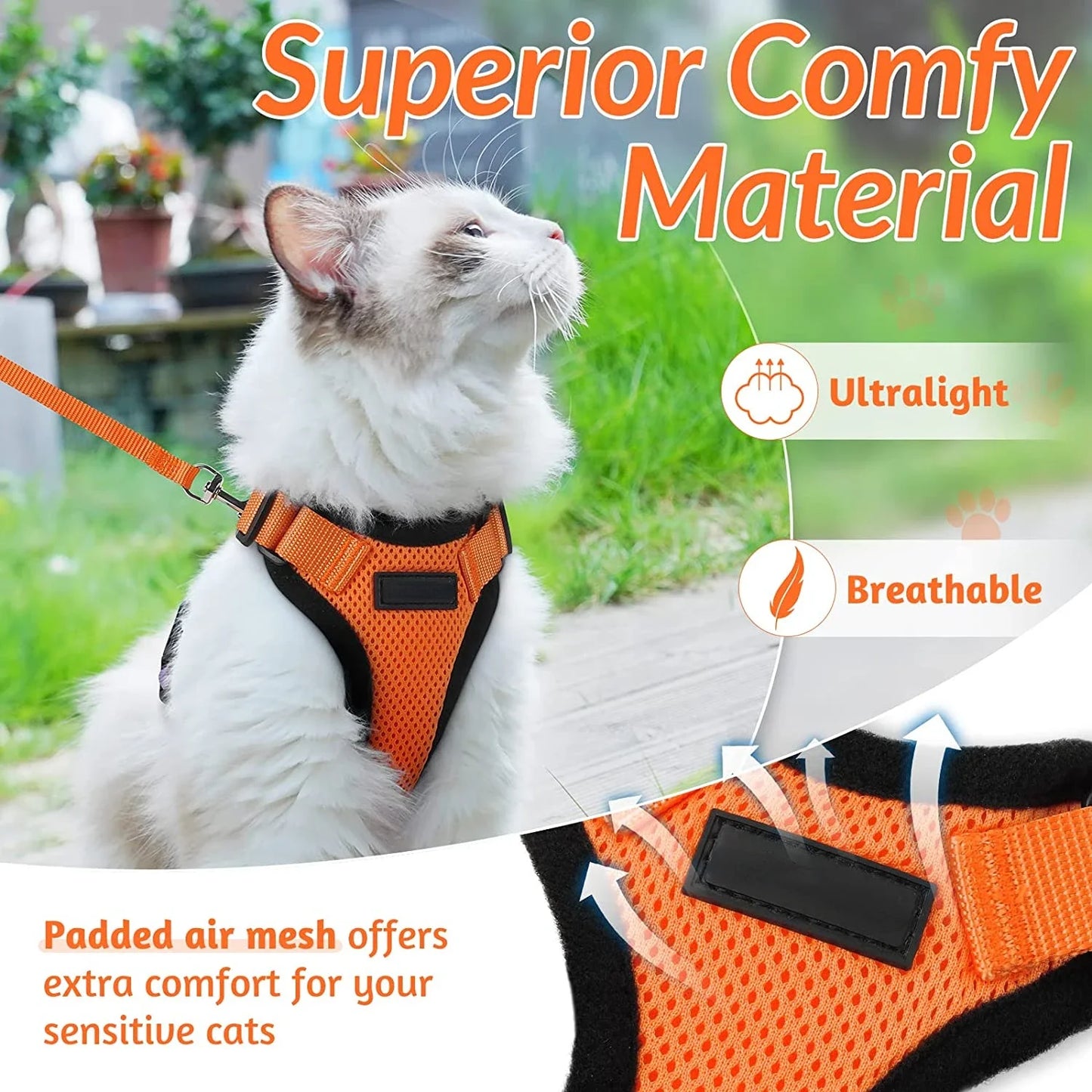 ATUBAN Cat Harness and Leash for Walking